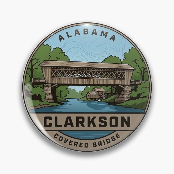 Item preview, Clarkson Covered Bridge Alabama Vintage Park Badge Sticker designed and sold by DetourDgn.