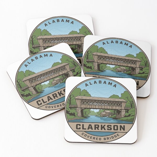 Item preview, Clarkson Covered Bridge Alabama Vintage Park Badge Sticker designed and sold by DetourDgn.