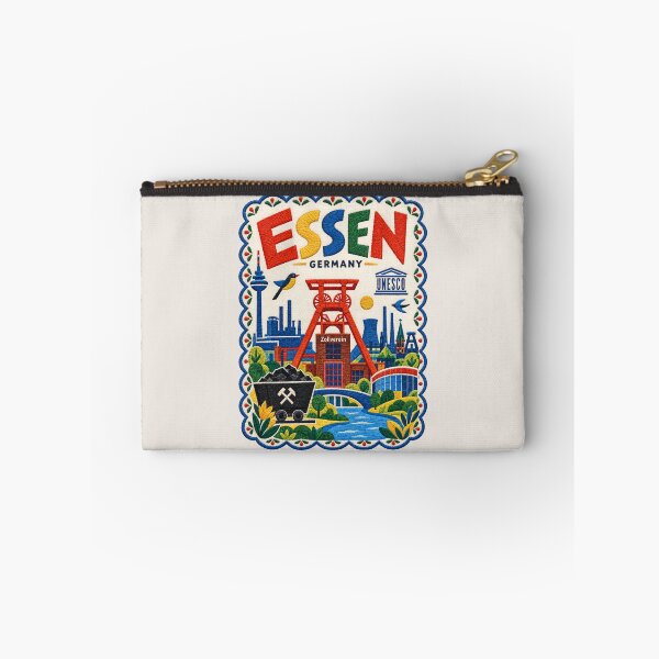 Artikelvorschau, Essen, Deutschland – Reiseillustration – Gestickte Volkskunst – Gestickter Industrie-Erbe-Druck entworfen und verkauft von Witsprings.