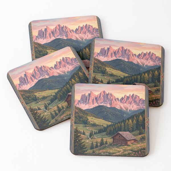 Item preview, Dolomites Italy Vintage Travel – Rosengarten Catinaccio Val di Fassa Alpenglow designed and sold by Bomax121.