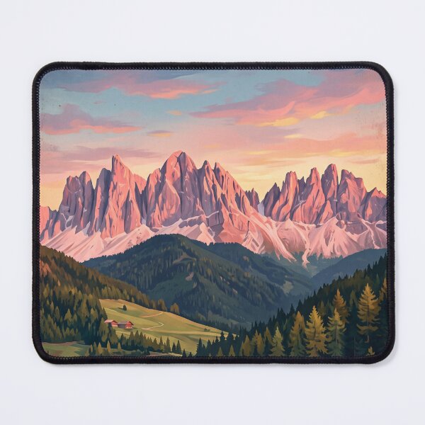Artikelvorschau, Dolomiten Italien Vintage Travel – Rosengarten Catinaccio Val di Fassa Alpenglow entworfen und verkauft von Bomax121.