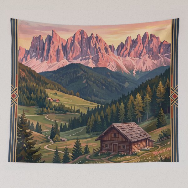 Item preview, Dolomites Italy Vintage Travel – Rosengarten Catinaccio Val di Fassa Alpenglow designed and sold by Bomax121.