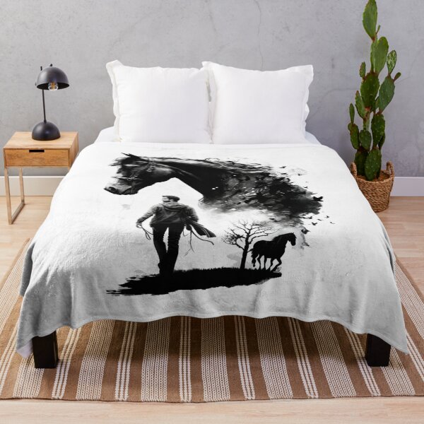 Item preview, Black Horse and Man Bond Fantasy Equestrian Art designed and sold by Apex Designs.