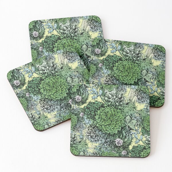 Item preview, Pen drawing of a cactus bouquet green pattern designed and sold by Konopikyu.