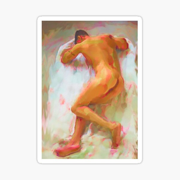 acostada desnuda Sticker