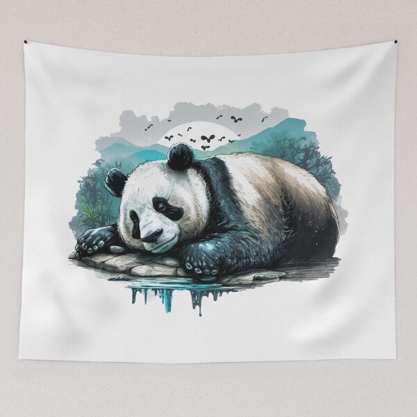 Item preview, Resting Giant Panda Mountain Wildlife Nature Art designed and sold by Apex Designs.