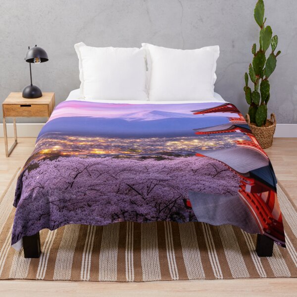 Item preview, Golden Evening at Fuji - Blossoms Above the Valley designed and sold by nhk999.