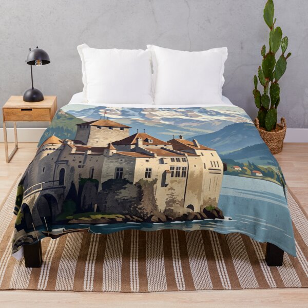 Item preview, Chateau de Chillon Switzerland Vintage Travel – Lake Geneva Montreux Medieval Castle designed and sold by Bomax121.