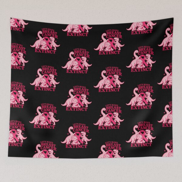 Item preview, Let's Make Breast Cancer Extinct Cute Dinosaurs Pink Ribbon Art designed and sold by SEINENGAPPI8.