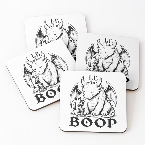 Item preview, Le BOOP Little Knight Booping a Cute Dragon designed and sold by EmeraldeaArt.