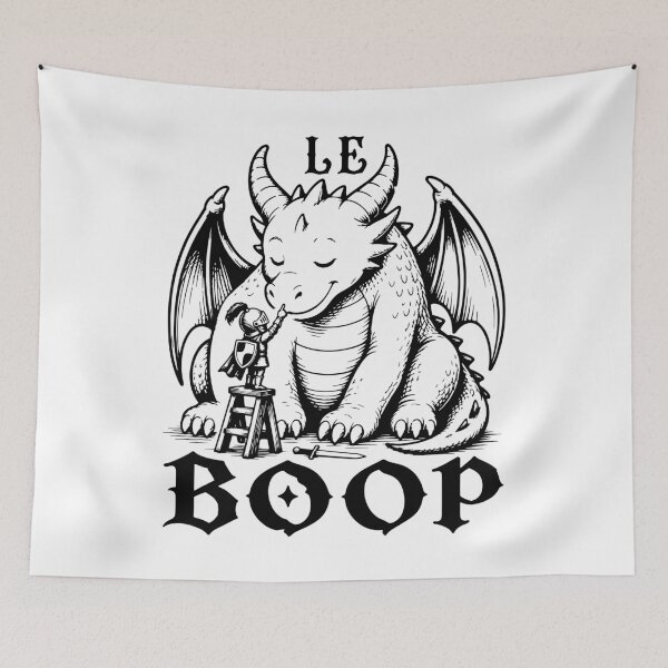 Item preview, Le BOOP Little Knight Booping a Cute Dragon designed and sold by EmeraldeaArt.