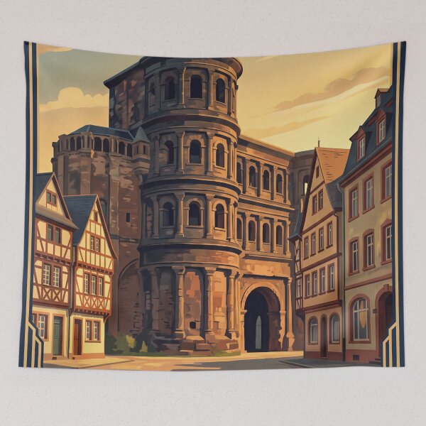 Item preview, Trier Germany Vintage Travel – Porta Nigra Roman Gate Hauptmarkt Moselle Valley designed and sold by Bomax121.