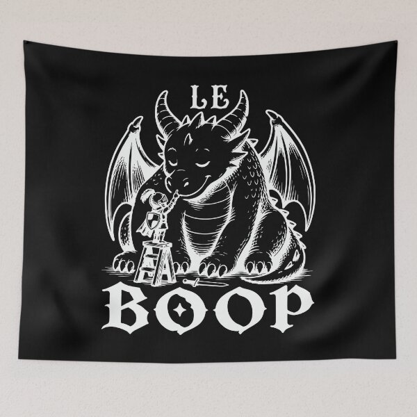 Item preview, Le BOOP Knight Booping a Dragon white design designed and sold by EmeraldeaArt.