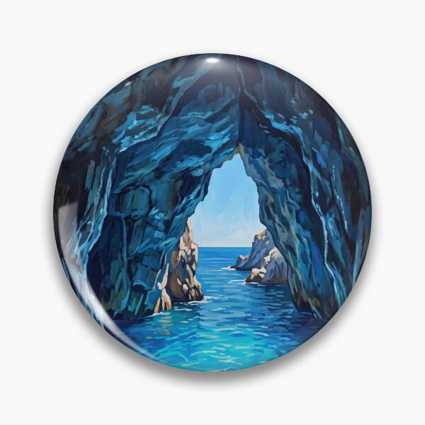 Aperçu de l'œuvre Grotte Bleue, Capri, Italie, Voyage Vintage – Barques à rames de la Grotta Azzurra, Baie de Naples créée et vendue par Bomax121.