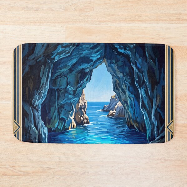 Aperçu de l'œuvre Grotte Bleue, Capri, Italie, Voyage Vintage – Barques à rames de la Grotta Azzurra, Baie de Naples créée et vendue par Bomax121.