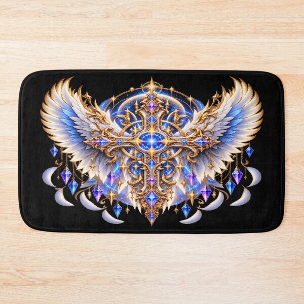 Item preview, Celestial Winged Cross – Divine Fantasy Emblem designed and sold by TroviTutto.