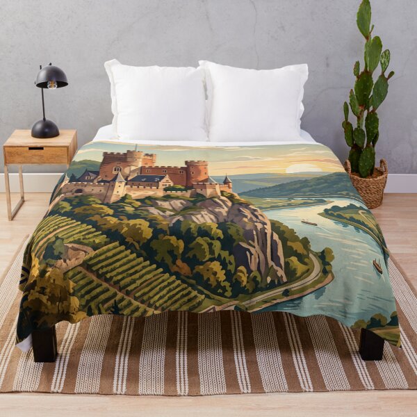Artikelvorschau, Burg Rheinstein, Deutschland, Vintage-Reise – Rheinschlucht, Burg, Weinberge, Romantischer Rhein entworfen und verkauft von Bomax121.