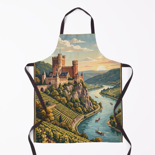 Artikelvorschau, Burg Rheinstein, Deutschland, Vintage-Reise – Rheinschlucht, Burg, Weinberge, Romantischer Rhein entworfen und verkauft von Bomax121.