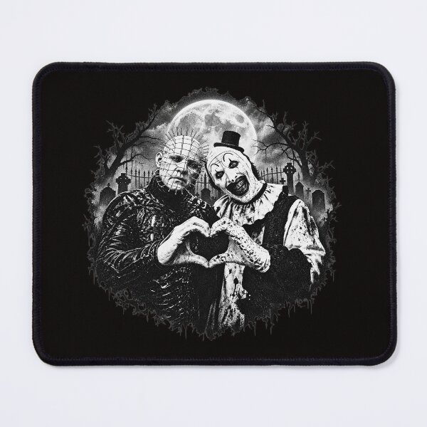 Item preview, Pinhead And Art The Clown Making Heart Hands Horror Graveyard Mashup designed and sold by PunPals-Art.