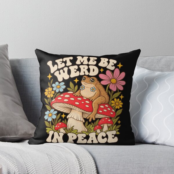 Item preview, Let Me Be Weird In Peace Retro Cottagecore Frog Mushroom Art designed and sold by SEINENGAPPI12.