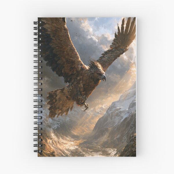 Item preview, A magnificent Thunderbird soaring powerfully above a vast mountain valley, Fantasy & Mythological Creatures designed and sold by CDC40.