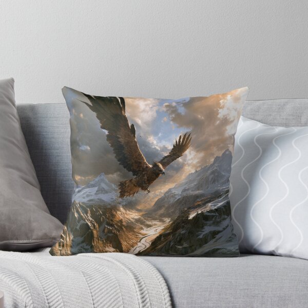 Item preview, A magnificent Thunderbird soaring powerfully above a vast mountain valley, Fantasy & Mythological Creatures designed and sold by CDC40.