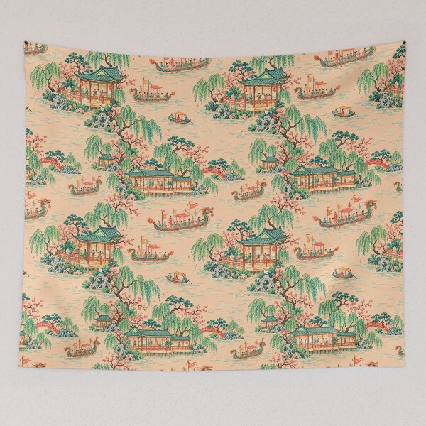 Item preview, The Garden of Dragon Boats – Chinese-Inspired Festival Landscape Pattern designed and sold by Bodique.
