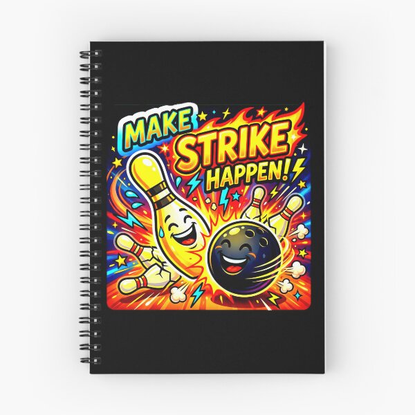 Artikelvorschau, Lustiges Cartoon-Bowling-Motivationszitat | MACHEN SIE EINEN STRIKE! entworfen und verkauft von Giulivo Store Graphic.