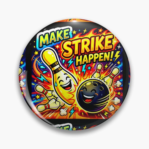 Artikelvorschau, Lustiges Cartoon-Bowling-Motivationszitat | MACHEN SIE EINEN STRIKE! entworfen und verkauft von Giulivo Store Graphic.