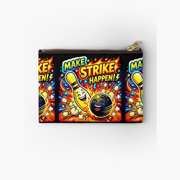 Artikelvorschau, Lustiges Cartoon-Bowling-Motivationszitat | MACHEN SIE EINEN STRIKE! entworfen und verkauft von Giulivo Store Graphic.
