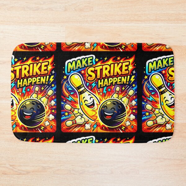 Item preview, Funny Cartoon Bowling Motivational Sport Quote | MAKE STRIKE HAPPEN! designed and sold by Giulivo Store Graphic.