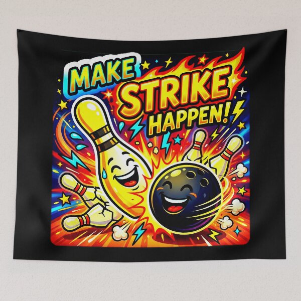 Item preview, Funny Cartoon Bowling Motivational Sport Quote | MAKE STRIKE HAPPEN! designed and sold by Giulivo Store Graphic.
