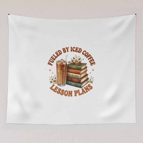 Item preview, Fueled By Iced Coffee And Lesson Plans Retro Teacher Aesthetic designed and sold by Créative touche .
