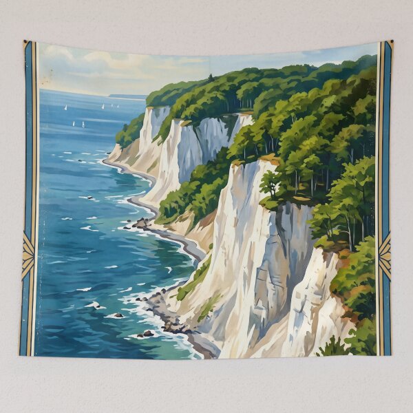 Item preview, Rugen Chalk Cliffs Germany Vintage Travel – Konigsstuhl Jasmund Baltic Sea Beech Forest designed and sold by Bomax121.