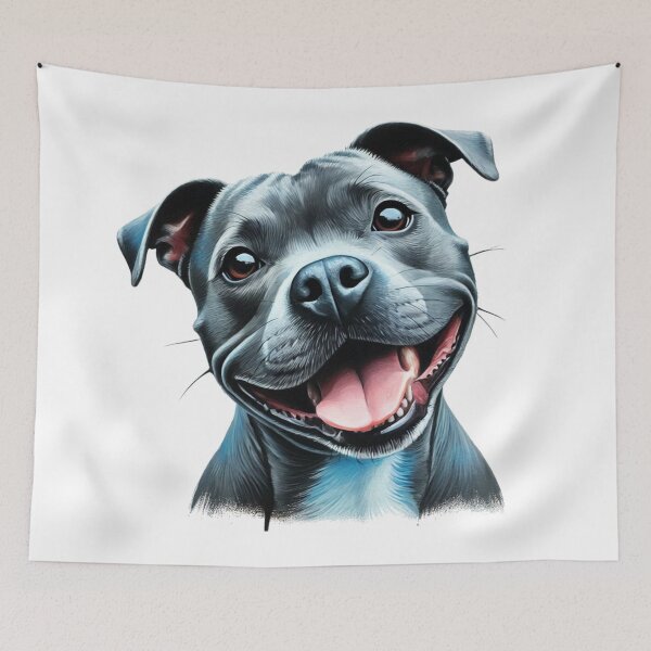 Item preview, Blue Staffy Portrait designed and sold by MaedK.