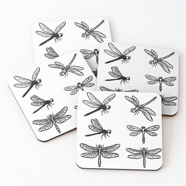 Item preview, Monochrome Art Dragonflies Decal - Doodle, Black & White designed and sold by 21 Tulips.