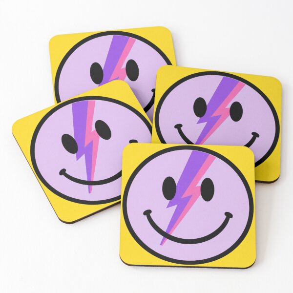 Item preview, Purple Lightning Bolt Smiley Face Collection – Retro Glam Rock designed and sold by cheekylorns.