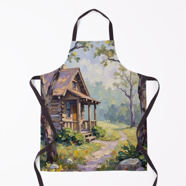 Item preview, Misty Morning Cabin - Oil Painting designed and sold by nhk999.