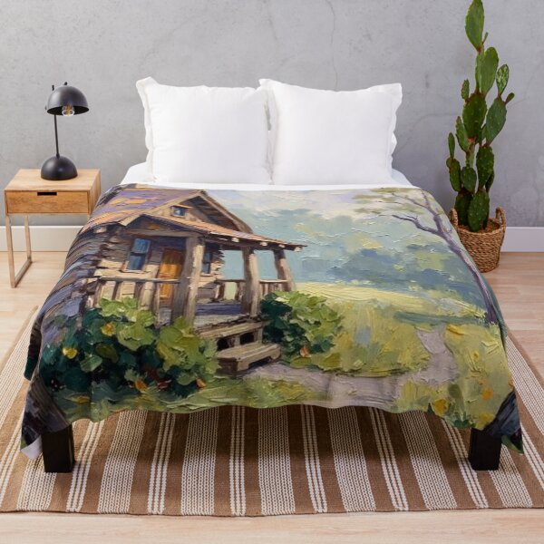 Item preview, Misty Morning Cabin - Oil Painting designed and sold by nhk999.