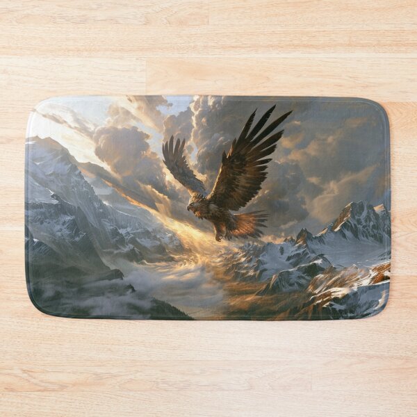 Item preview, A magnificent Thunderbird soaring powerfully above a vast mountain valley, Fantasy & Mythological Creatures designed and sold by CDC40.