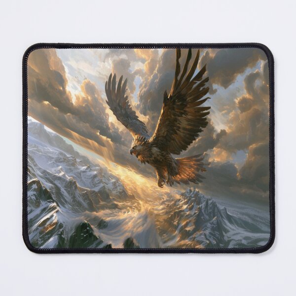 Item preview, A magnificent Thunderbird soaring powerfully above a vast mountain valley, Fantasy & Mythological Creatures designed and sold by CDC40.