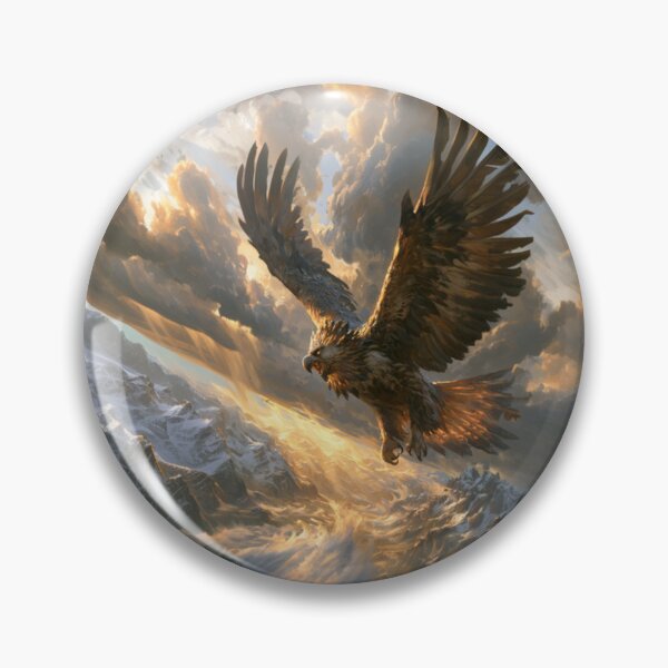 Item preview, A magnificent Thunderbird soaring powerfully above a vast mountain valley, Fantasy & Mythological Creatures designed and sold by CDC40.