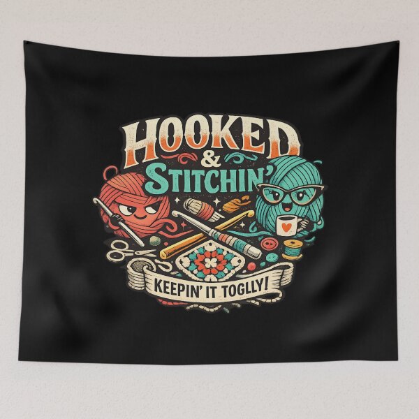 Item preview, Hooked & Stitchin' - Yarn Crafting Funny Knitting  designed and sold by SidTastic .