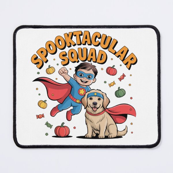 Item preview, Halloween Superhero Dog & Kid | Spooktacular Squad Cute Halloween Design designed and sold by wellie-chic.