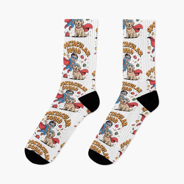 Aperçu de l'œuvre Chien et enfant super-héros pour Halloween | Équipe Spooktacular - Design mignon pour Halloween créée et vendue par wellie-chic.