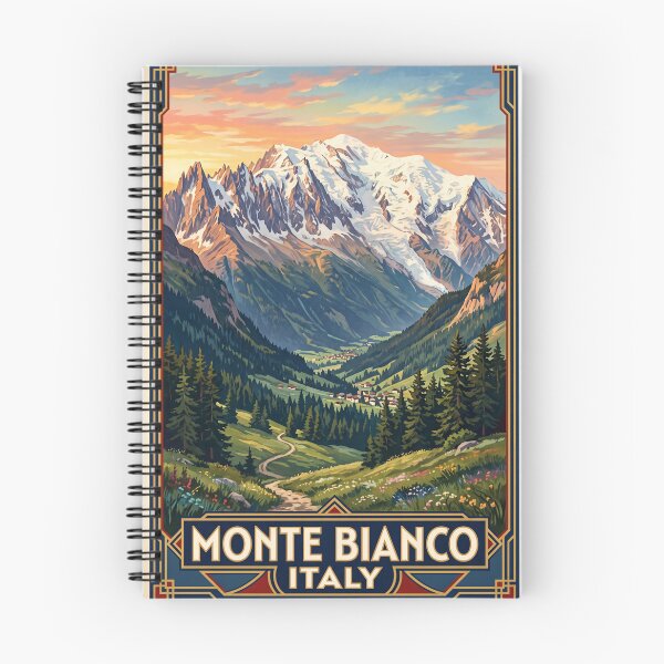 Item preview, Monte Bianco Italy Vintage Travel – Mont Blanc Massif Courmayeur Aosta Valley designed and sold by Bomax121.