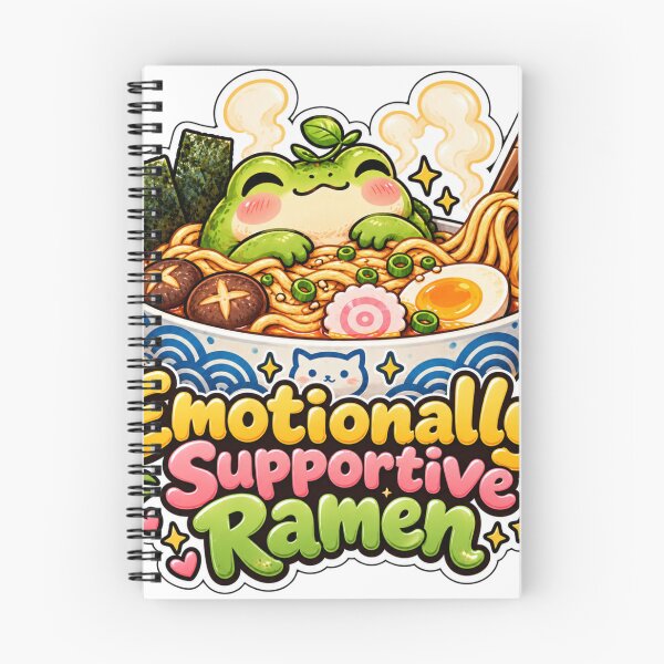 Item preview, Emotionally Supportive Ramen Sticker – Cute Frog Noodle Bowl Funny Food designed and sold by Genzfirevibes.