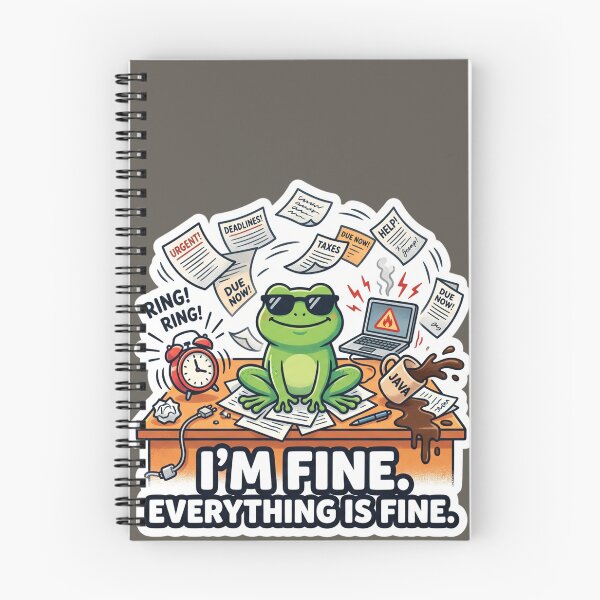 Item preview, I'm Fine Everything Is Fine Stressed Frog designed and sold by Thoughtful Prints.