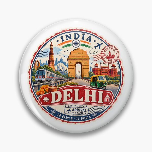 Artikelvorschau, Delhi Reisestempel Vintage Indien entworfen und verkauft von fritz-10signer.