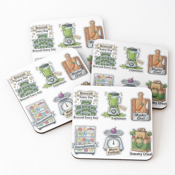Item preview, Overambitious Healthy Meal Prep Sticker Pack - New Year Diet Puns designed and sold by SimpleP.